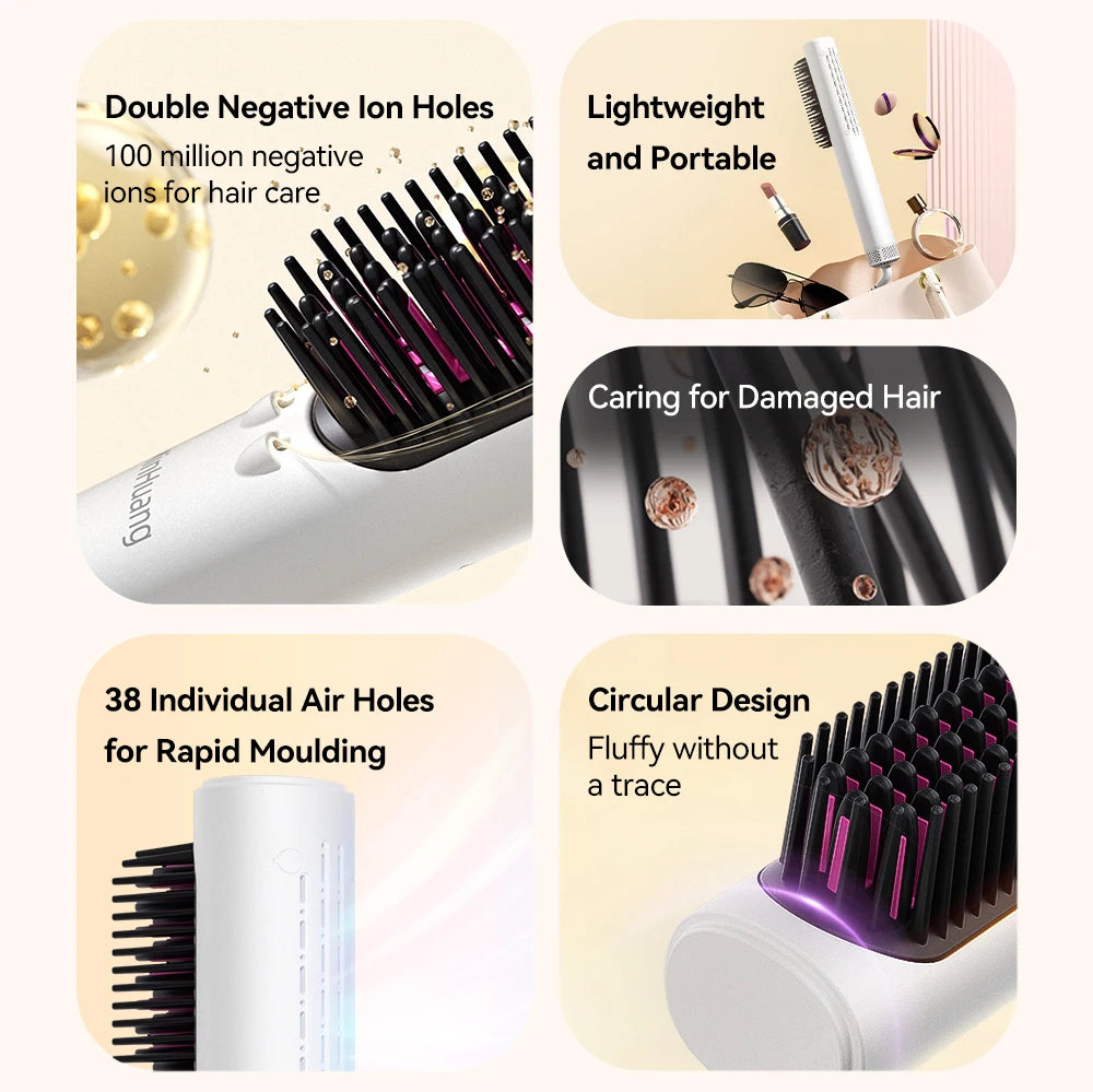 Electric Hot Comb Multifunctional Straight Hair Straightener Comb Negative Ion Anti-Scalding Styling Tool Straightening Brush.
