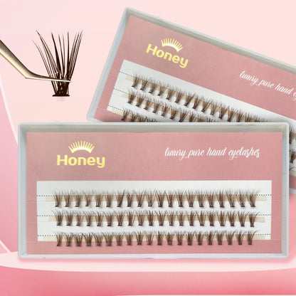 DIY Brown 20D Cluster False Lashes — Individual Volume