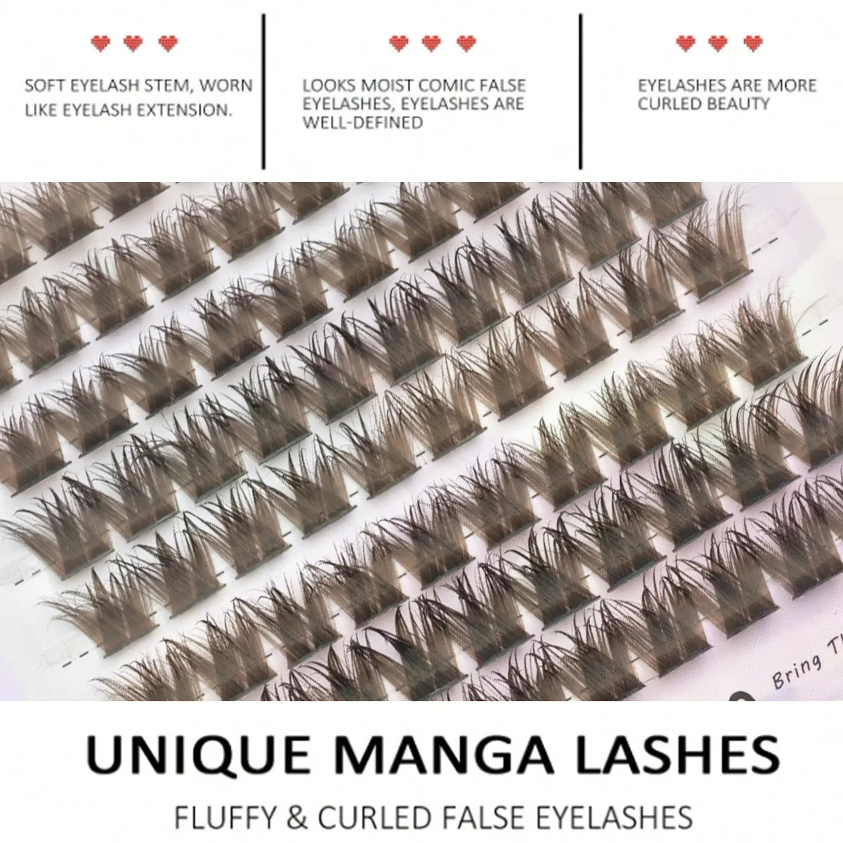 80PCS Brown D Curl Lash Clusters Dramatic Wispy Thick Lashes for Beginners for Daily Use Parties Festivals Individual Eyelashes