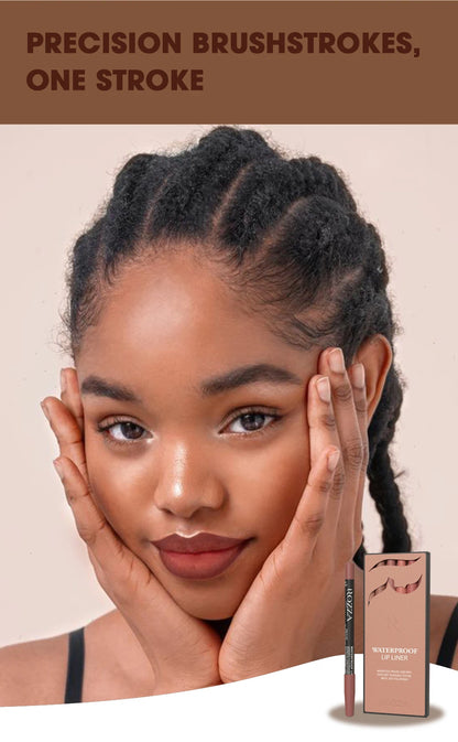 Rozza Waterproof Lip Liner Pencil Set, Weightless Precise Liner with Super Soft Blendable Texture Matte Soft.