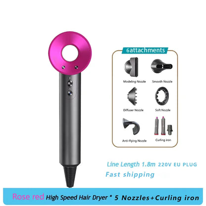 Household 220V Leafless Hair Dryer High-speed Negative Ion Hair Care High Power 110,000RPM Quick-drying Electric Hair Dryer