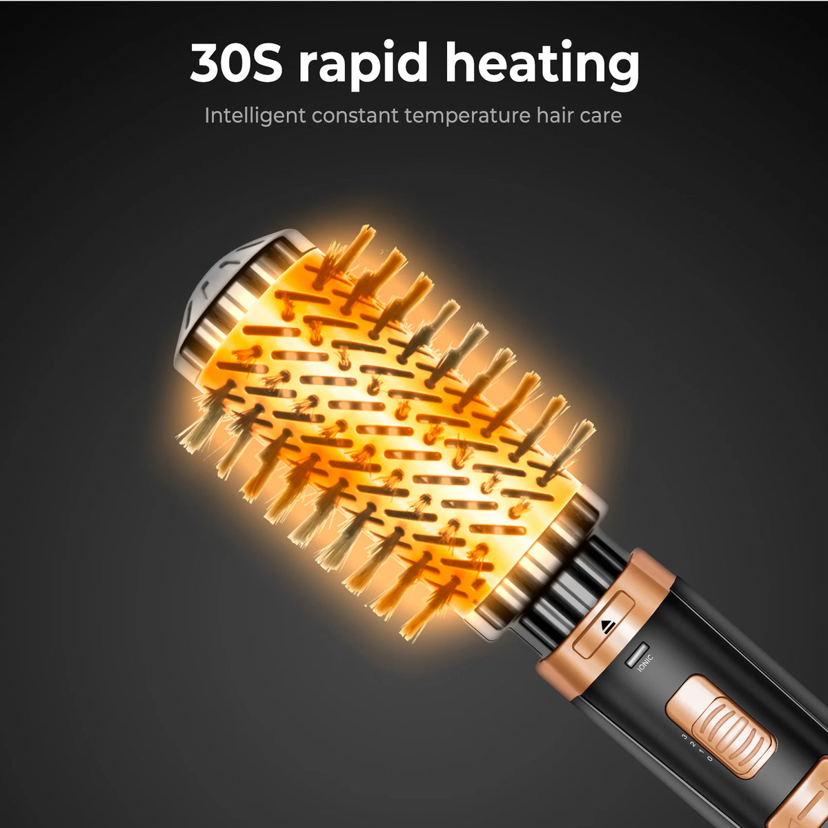 Hair Dryer Brush 2 In 1 Hot Air Spin Brush Curling Straightening Styling Auto-Rotating Ionic Round Blow Dryer Volumizer.