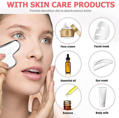 Gua Sha Board Guasha Massage for Face Stainless Steel Body Massager Facial Scraping Plate SPA  Guasha Scraper for Neck Back.