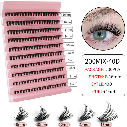 YSDO 10/14 Rows Natural Eyelash Extension Premade Volume Fans Individual Lashes Mink False Eyelashes Cluster Lashes Makeup Cilia