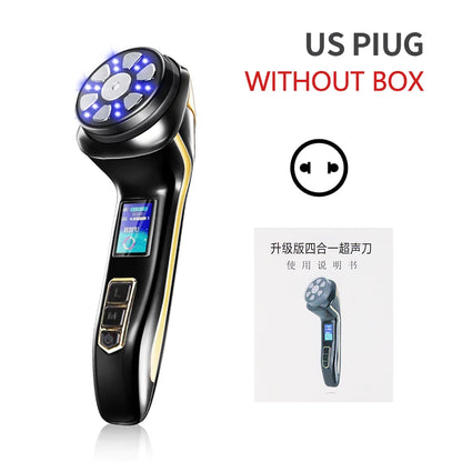 New Mini Hifu 4 In1 Ultrasonic Machine Ems Micro  Current Face Lift Rejuvenating Wrinkle Resistant Massager