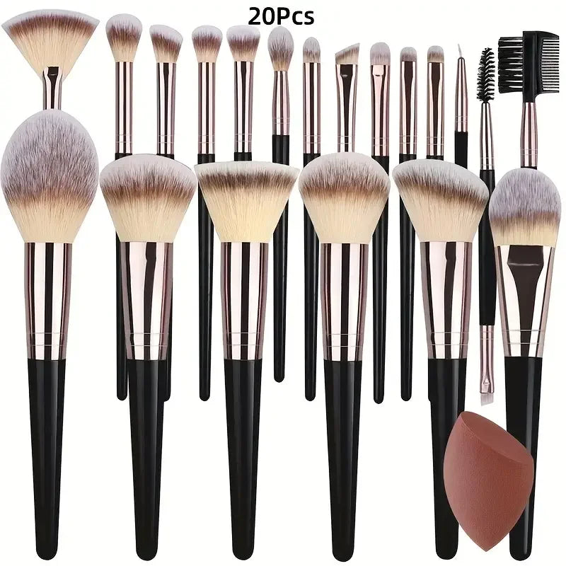 3-20PCS Makeup Brushes Set Soft Fluffy Eyeshadow Foundation Concealer Blending Blush Brush Kabuki Professional Women Beauty Tool.