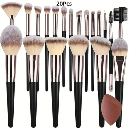 3-20PCS Makeup Brushes Set Soft Fluffy Eyeshadow Foundation Concealer Blending Blush Brush Kabuki Professional Women Beauty Tool.