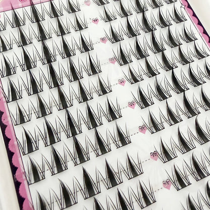 DIY Self-Adhesive Cluster Lashes 10 Rows/Box, Glue-Free Manga Style Sectioned Eyelashes Natural Look