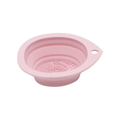 Silicone Makeup Brush Cleaner Folding Powder Puff Cleaning Bowl Eyeshadow Brushes Washing Soft Mat Beauty Tools Scrubber Box.