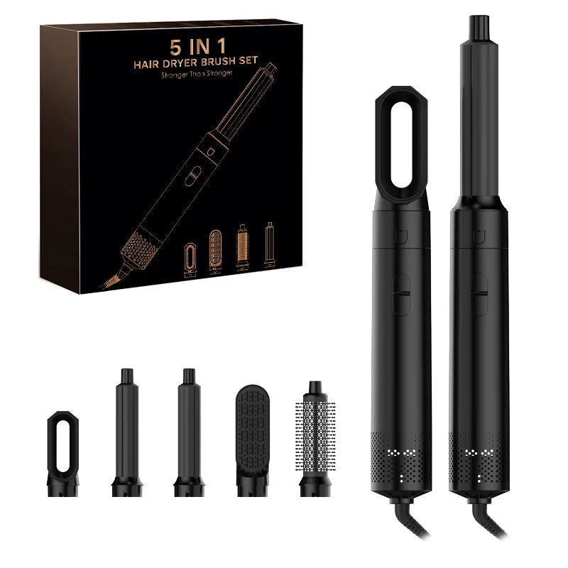 5 in 1 hair dryer Hair Curler Set Upgraded Negative ions Hair Dryer Hot Comb Brush Curling Iron Air wraps.