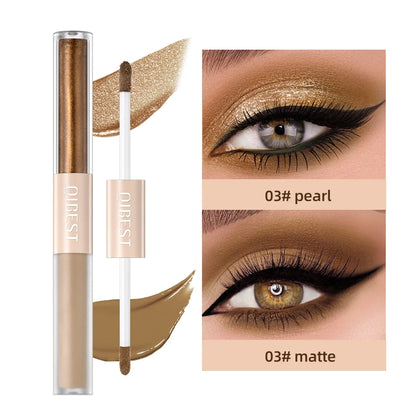 QIBEST Double-Ended Glitter & Matte Eyeshadow Stick (Waterproof)
