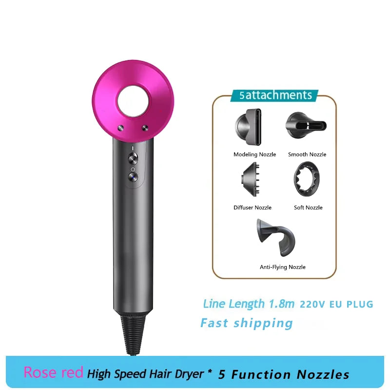 Household 220V Leafless Hair Dryer High-speed Negative Ion Hair Care High Power 110,000RPM Quick-drying Electric Hair Dryer
