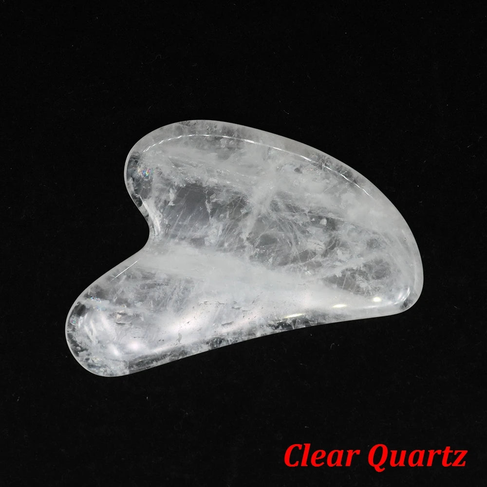 Natural Stone Gua Sha Facial Massage Tool (Rose Quartz / Jade / Obsidian)