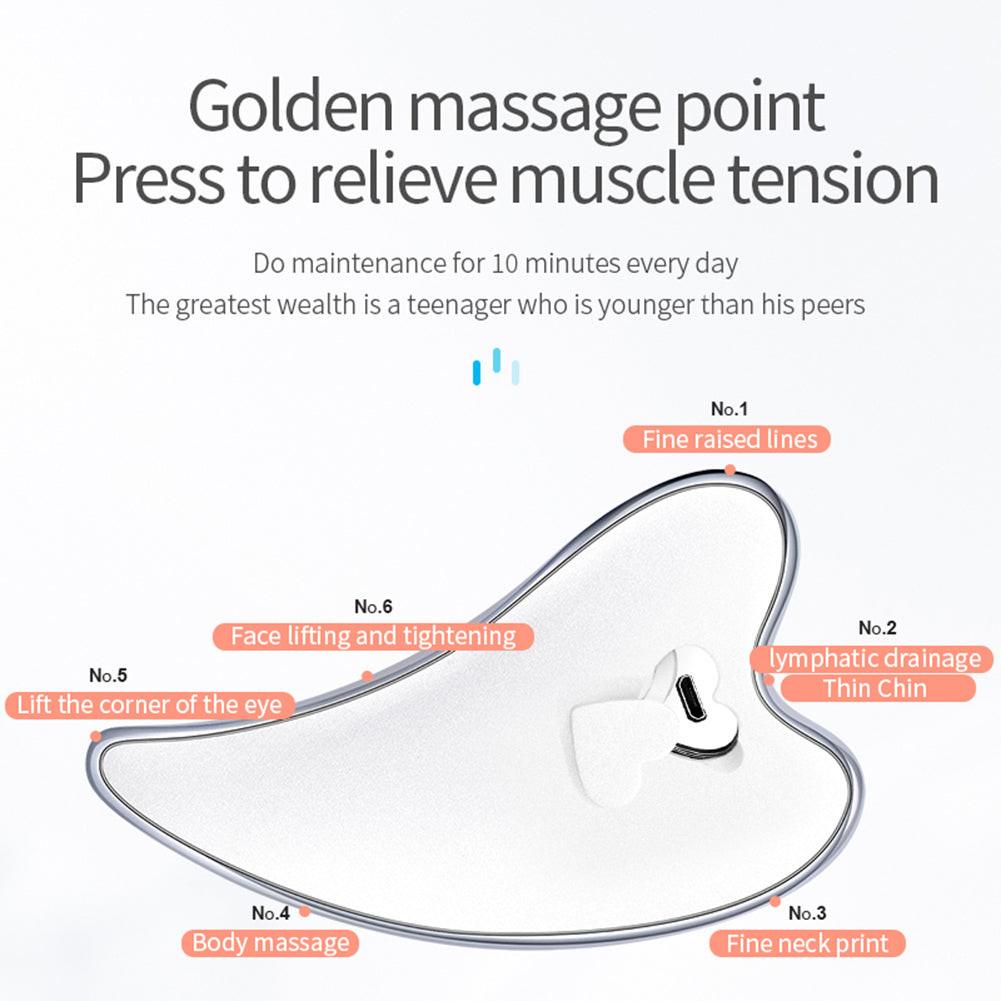 Electric Guasha Scraper Board Microcurrent Face Massager Wrinkle Face Lift Device Gua Sha Plate Facial Lifting Firming Skin Care.