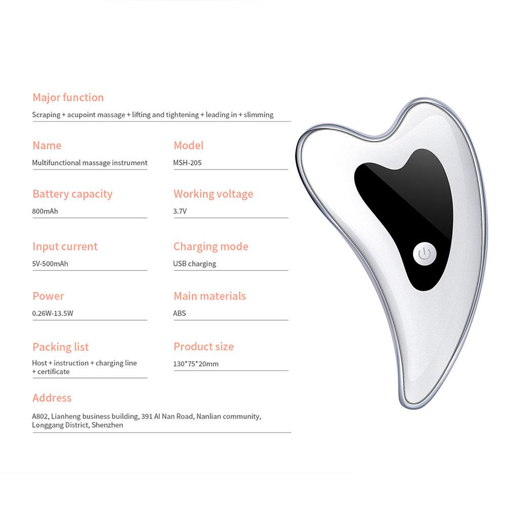 Electric Guasha Scraper Board Microcurrent Face Massager Wrinkle Face Lift Device Gua Sha Plate Facial Lifting Firming Skin Care.