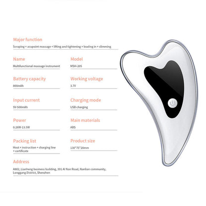 Electric Guasha Scraper Board Microcurrent Face Massager Wrinkle Face Lift Device Gua Sha Plate Facial Lifting Firming Skin Care.