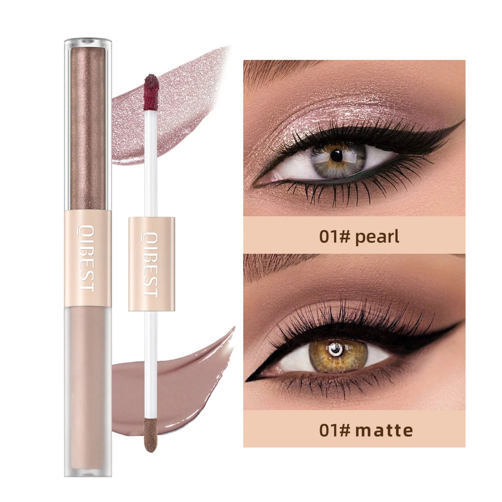 QIBEST Double-Ended Glitter & Matte Eyeshadow Stick (Waterproof)