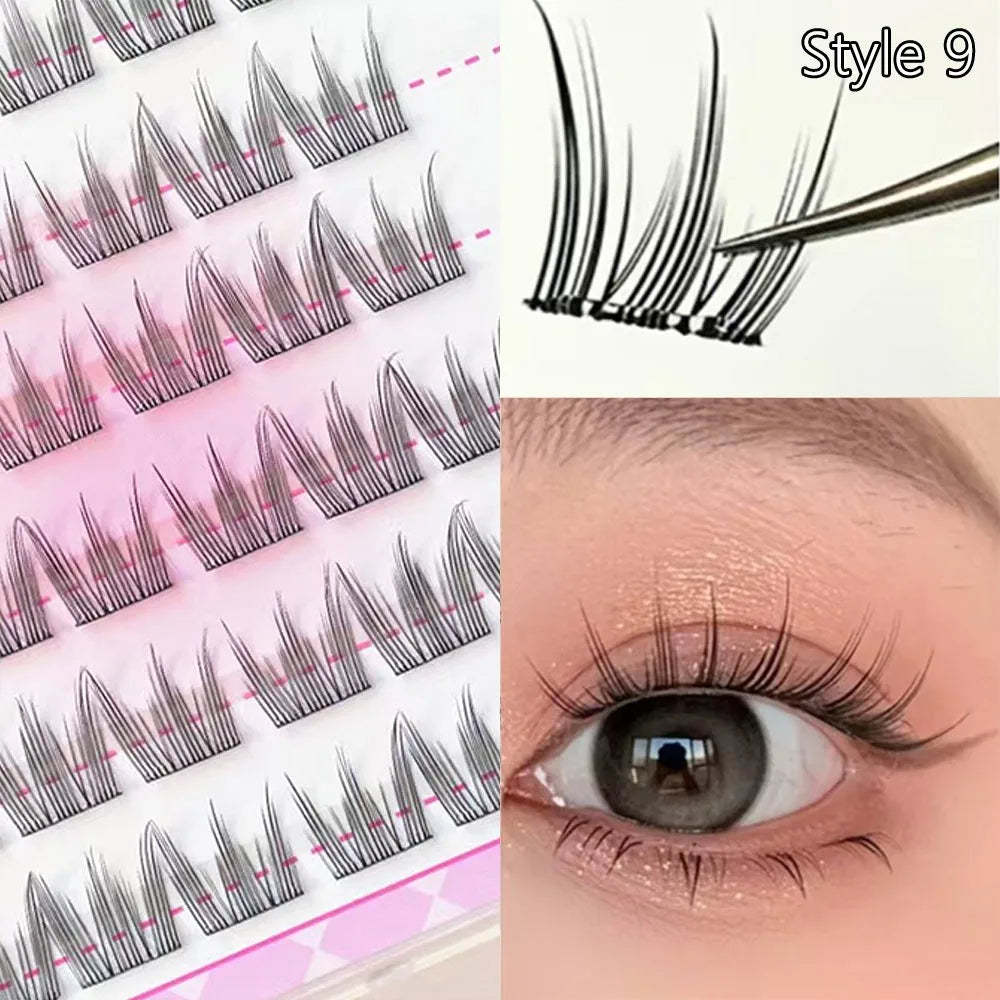 Press-On Self-Adhesive Cluster Lashes — Glue-Free, Reusable