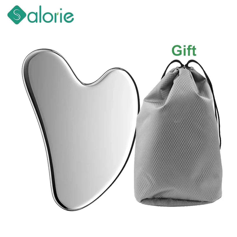 Gua Sha Board Guasha Massage for Face Stainless Steel Body Massager Facial Scraping Plate SPA  Guasha Scraper for Neck Back.