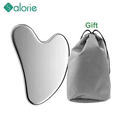 Gua Sha Board Guasha Massage for Face Stainless Steel Body Massager Facial Scraping Plate SPA  Guasha Scraper for Neck Back.