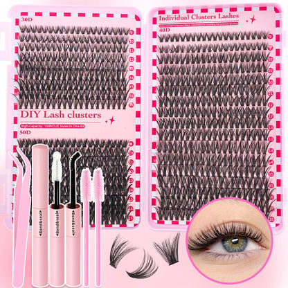 Cluster Lashes Kit 320/600/790pcs — Mix-and-Match DIY Lashes
