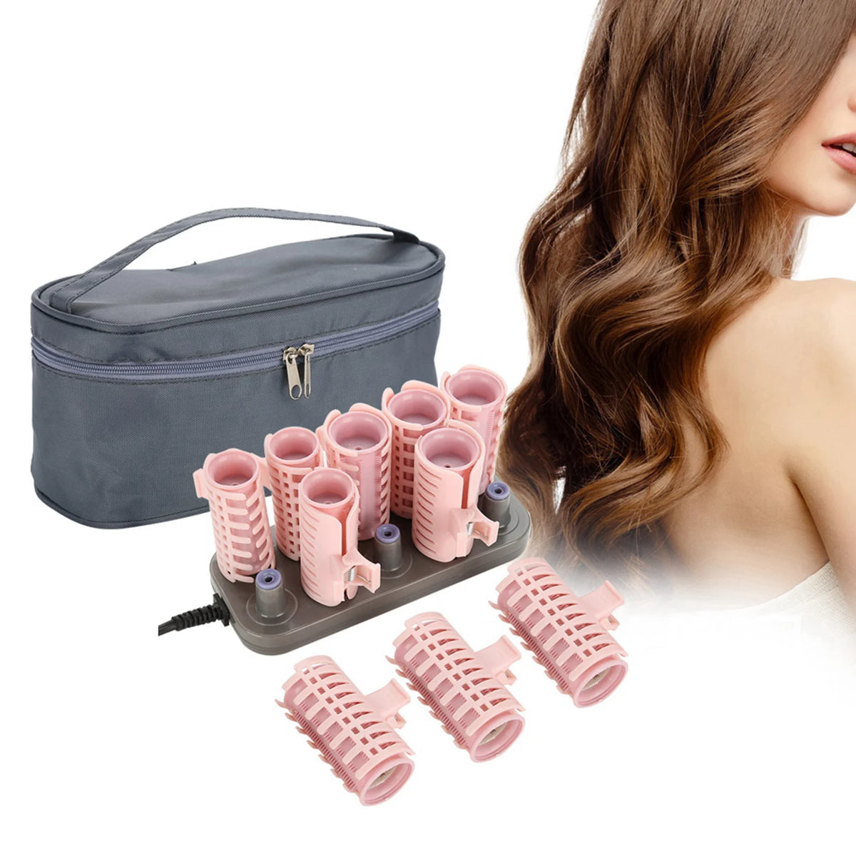 10Pcs Professional Electric Heated Roller Curling Roll Hair Tube Hair Styling Upgrade Style 110‑240V.