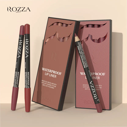 Rozza Waterproof Lip Liner Pencil Set, Weightless Precise Liner with Super Soft Blendable Texture Matte Soft.