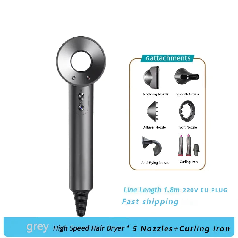 Household 220V Leafless Hair Dryer High-speed Negative Ion Hair Care High Power 110,000RPM Quick-drying Electric Hair Dryer