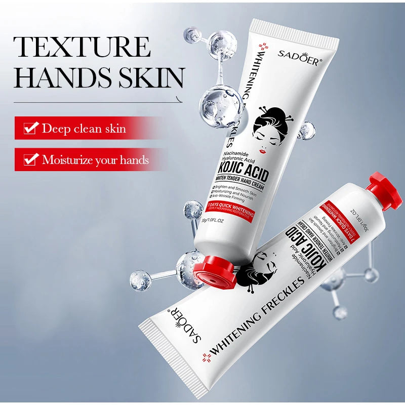 Kojic Acid Whiten Hand Cream,Moisturizing Nourishing Niacinamide Hyaluronic Acid Tender Hand Lotion,Foot Skin Care Products.