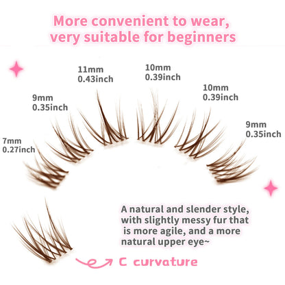 Brown Trilogy Eyelash Caramel DIY Fans Lashes Colored Cluster Eyelashes