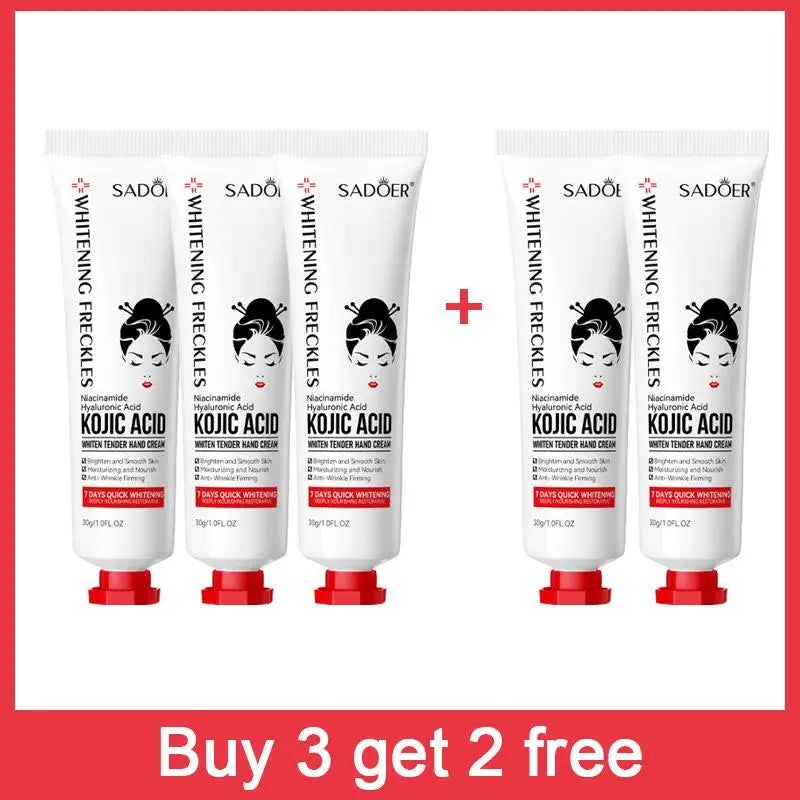 Kojic Acid Whiten Hand Cream,Moisturizing Nourishing Niacinamide Hyaluronic Acid Tender Hand Lotion,Foot Skin Care Products.