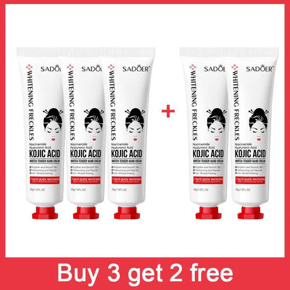 Kojic Acid Whiten Hand Cream,Moisturizing Nourishing Niacinamide Hyaluronic Acid Tender Hand Lotion,Foot Skin Care Products.