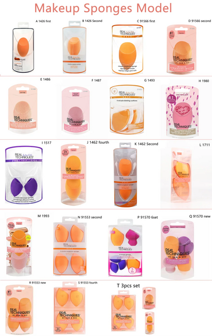 Real Techniques Set Makeup Sponge Set Face Beauty Cosmetic Powder Puff For Foundation Cream Concealer Make Up Blender 91553 RT.