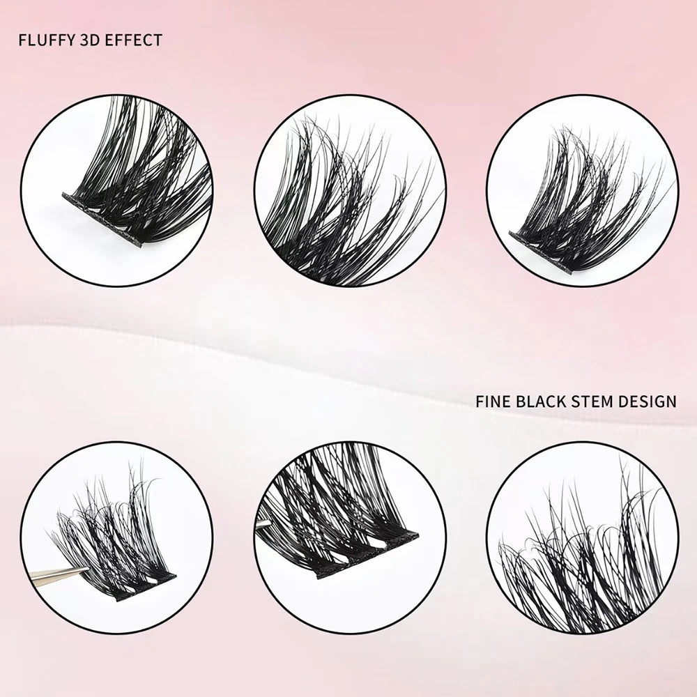 Press-On Self-Adhesive Cluster Lashes — Glue-Free, Reusable