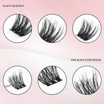 Press-On Self-Adhesive Cluster Lashes — Glue-Free, Reusable