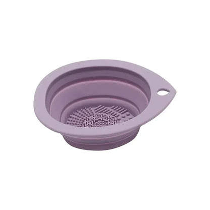 Silicone Makeup Brush Cleaner Folding Powder Puff Cleaning Bowl Eyeshadow Brushes Washing Soft Mat Beauty Tools Scrubber Box.