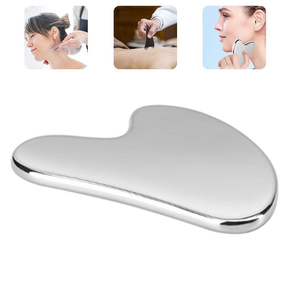 Gua Sha Board Guasha Massage for Face Stainless Steel Body Massager Facial Scraping Plate SPA  Guasha Scraper for Neck Back.