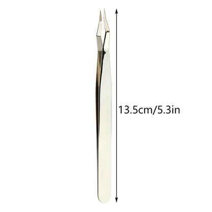 Lash Extension Tweezers — Stainless Steel Curved & Straight