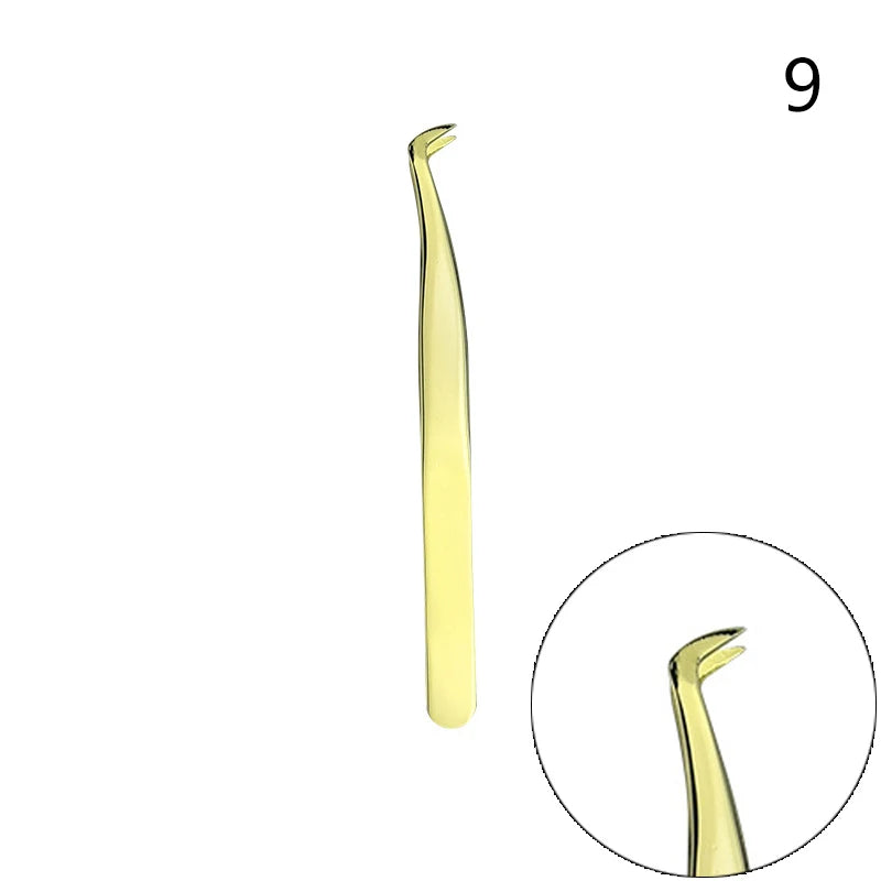 Lash Extension Tweezers — Stainless Steel Curved & Straight