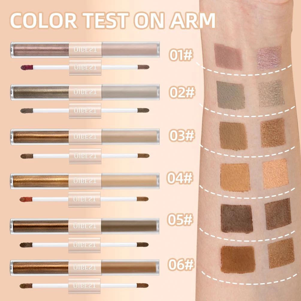 QIBEST Double-Ended Glitter & Matte Eyeshadow Stick (Waterproof)