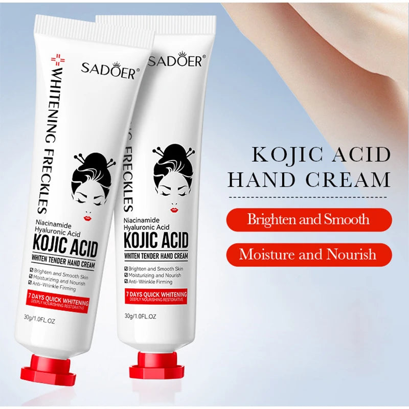 Kojic Acid Whiten Hand Cream,Moisturizing Nourishing Niacinamide Hyaluronic Acid Tender Hand Lotion,Foot Skin Care Products.