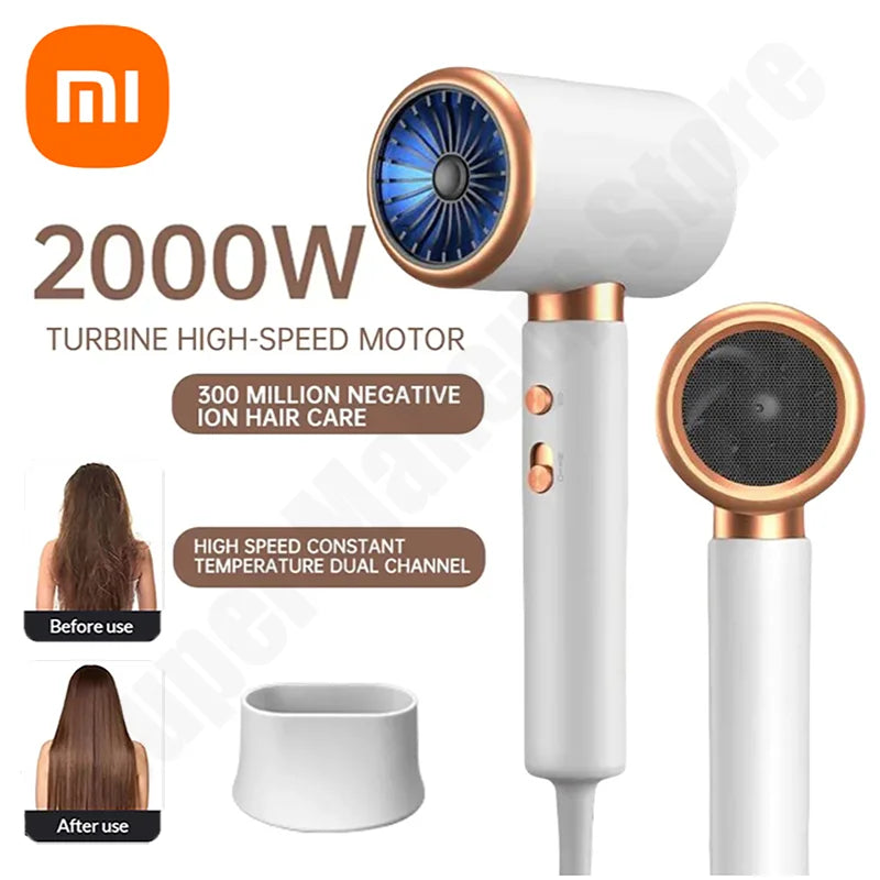 Xiaomi Hair Dryer Negative Lonic Blow No Harm To Hair High-speed Electric Turbine Airflow Constant Temperature Hair Care.