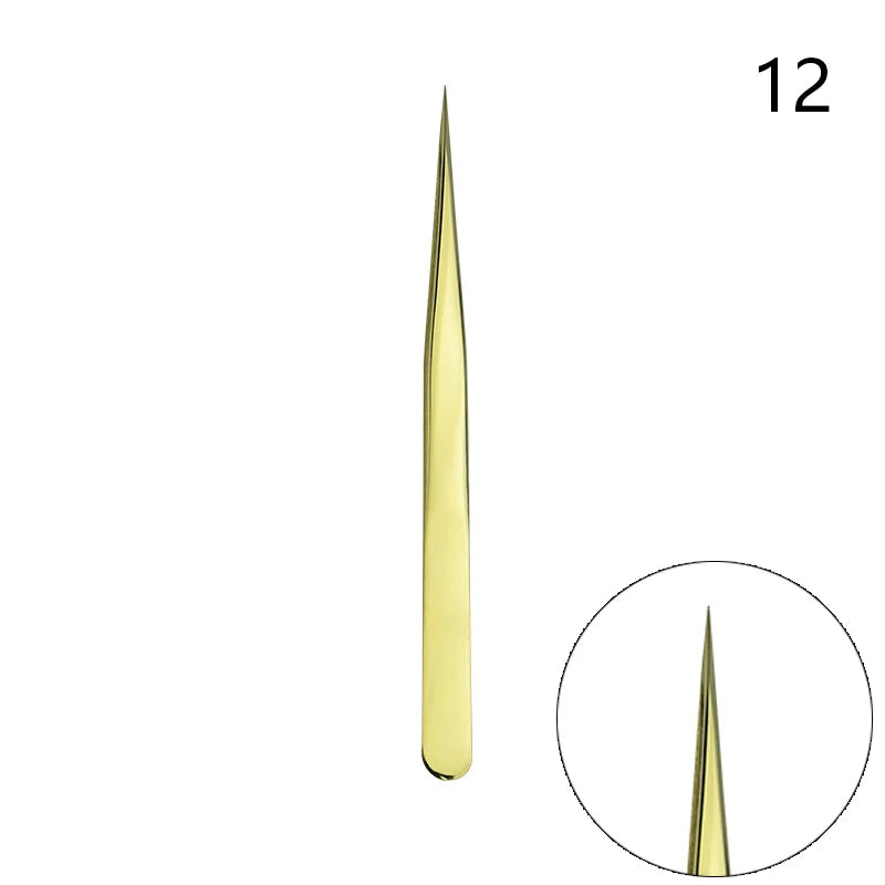 Lash Extension Tweezers — Stainless Steel Curved & Straight
