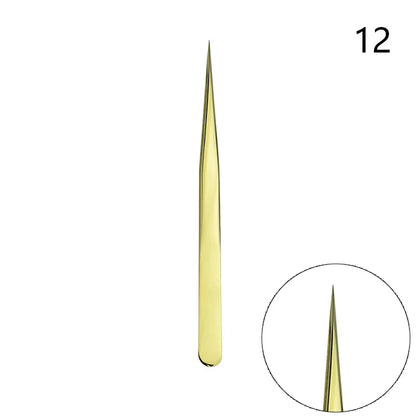 Lash Extension Tweezers — Stainless Steel Curved & Straight