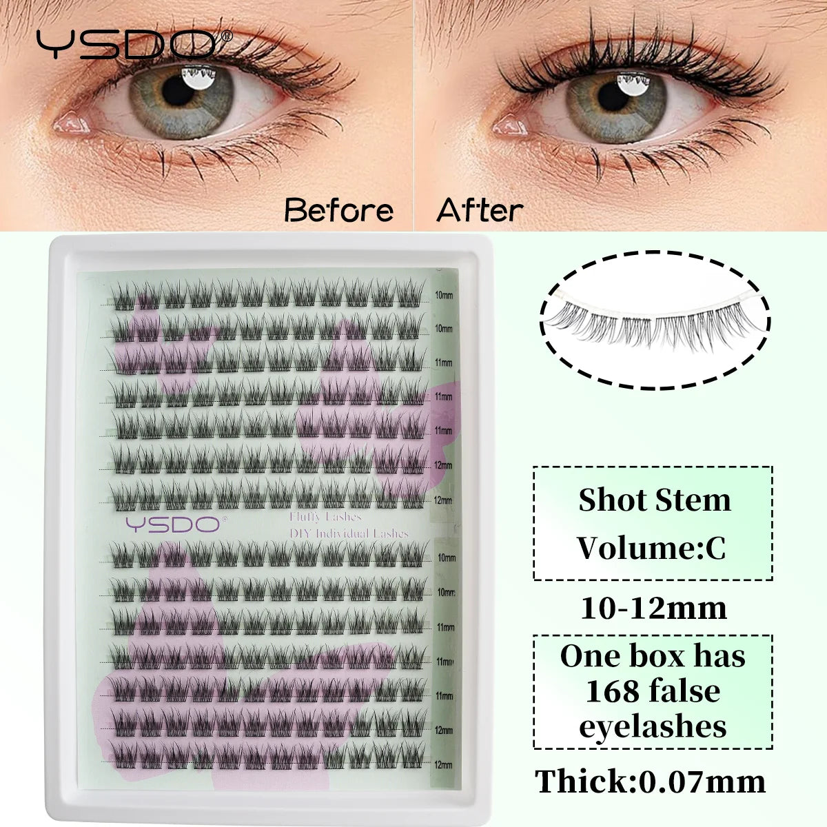 YSDO 10/14 Rows Natural Eyelash Extension Premade Volume Fans Individual Lashes Mink False Eyelashes Cluster Lashes Makeup Cilia.