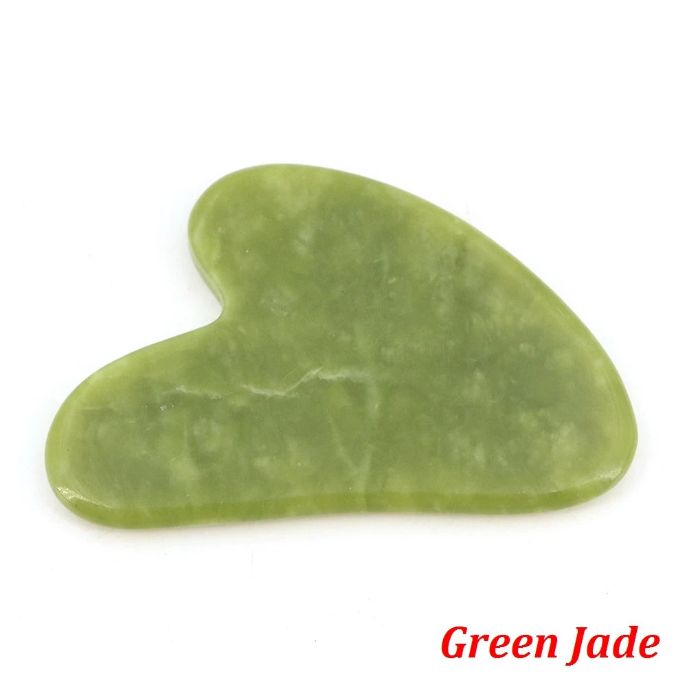 Natural Stone Gua Sha Facial Massage Tool (Rose Quartz / Jade / Obsidian)