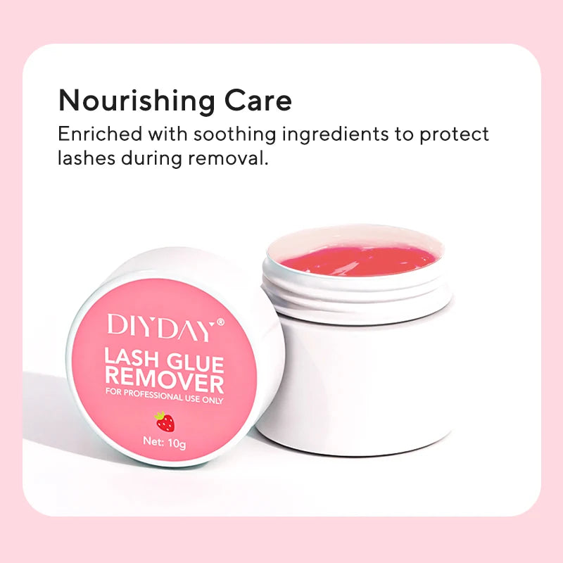 DIYDAY Eyelash Glue Remover No Irritation Ultra-Fast Cleaning Lash Cream Safe for Sensitive Eyes Easy Removal for False Lashes