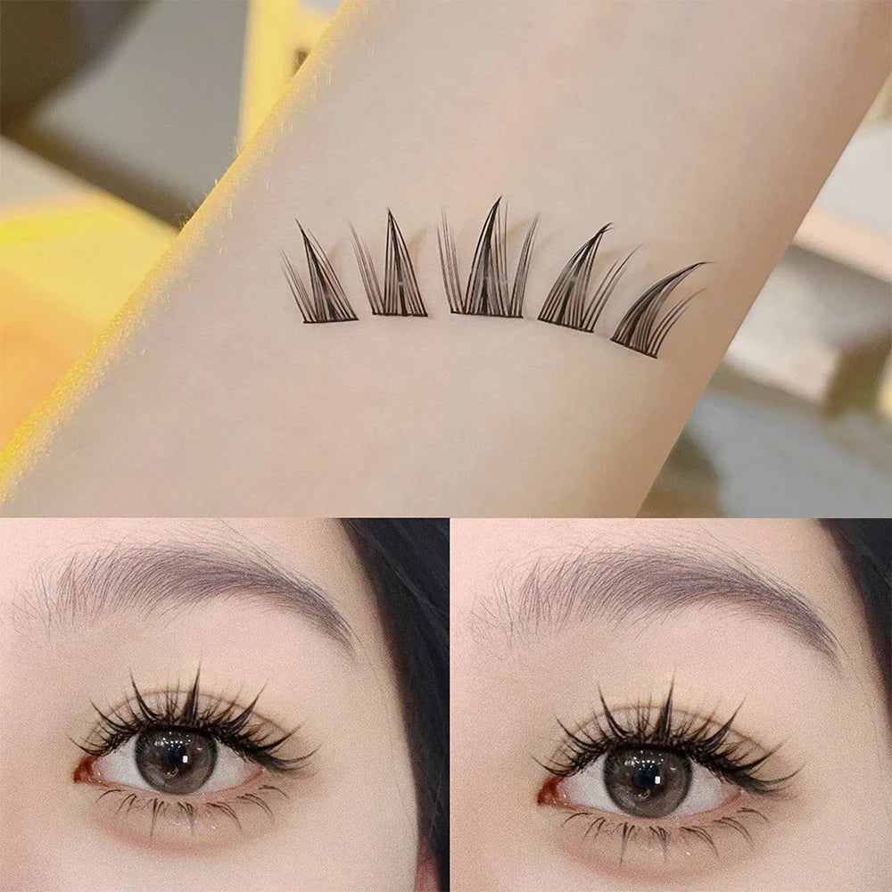 Press-On Self-Adhesive Cluster Lashes — Glue-Free, Reusable