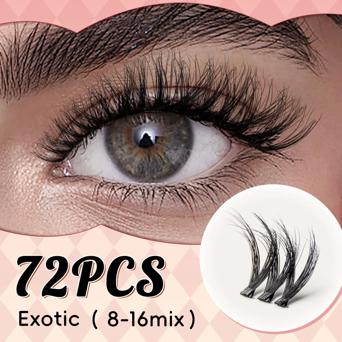 Lash Clusters 0.05mm PBT Fiber Eyelash Clusters 0.1mm Superfine Invisiband D Curl Diy Lash Extension 8-16mm Individual Lashes.