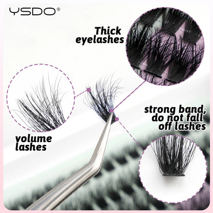 YSDO 10/14 Rows Natural Eyelash Extension Premade Volume Fans Individual Lashes Mink False Eyelashes Cluster Lashes Makeup Cilia.